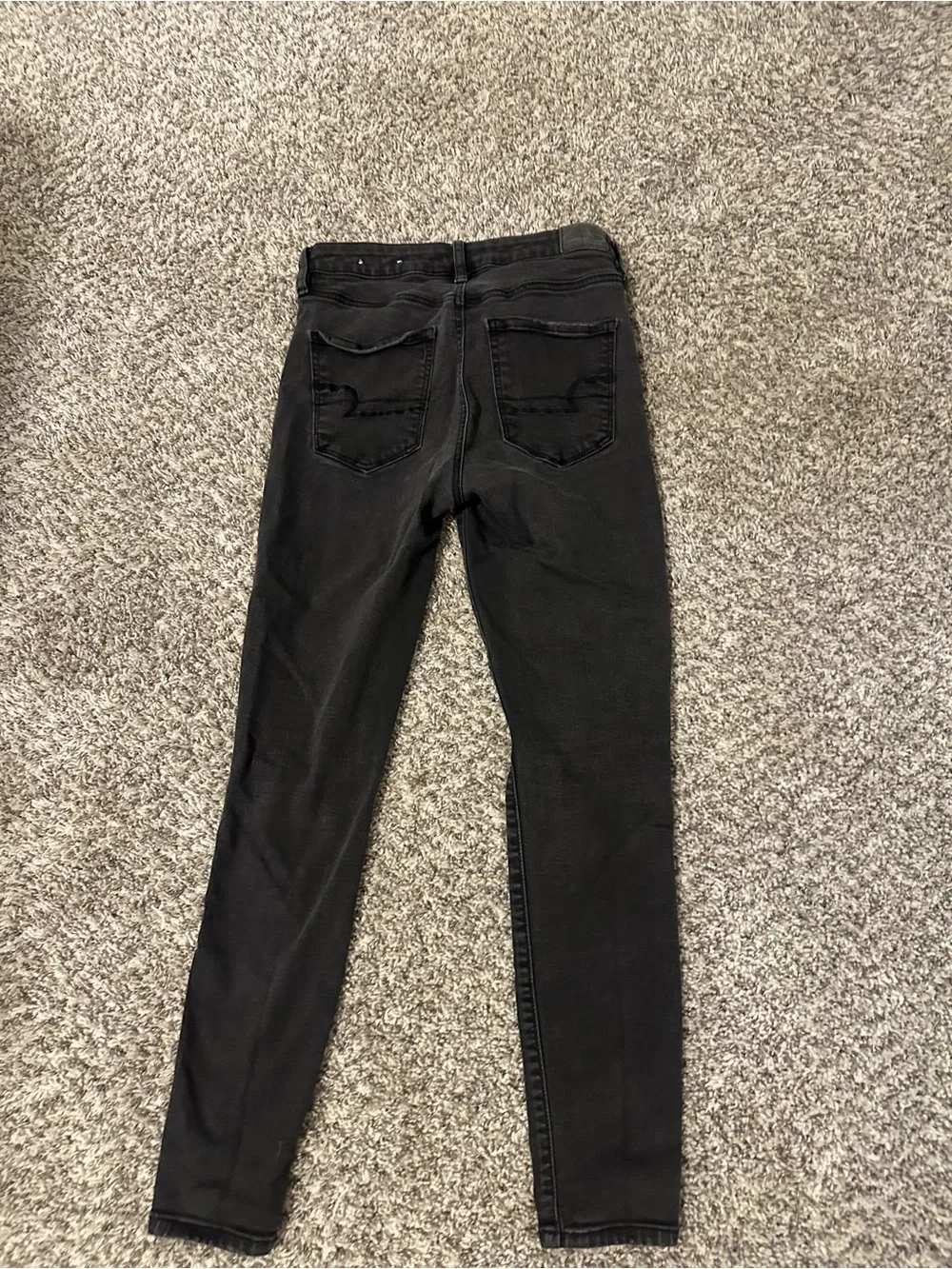 American Eagle Outfitters Black Ripped High-Rise Skinny Jeans